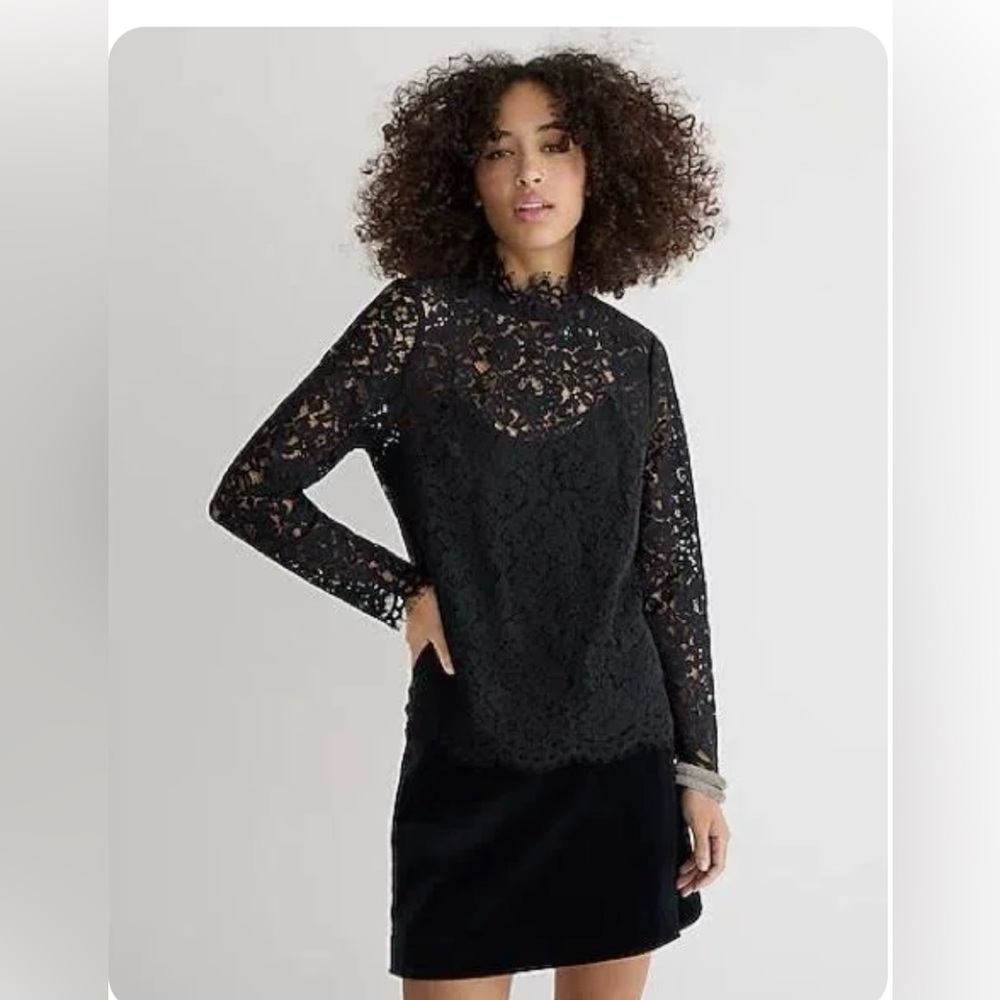 NWOT J. Crew Scalloped Lace Top SZ: 2